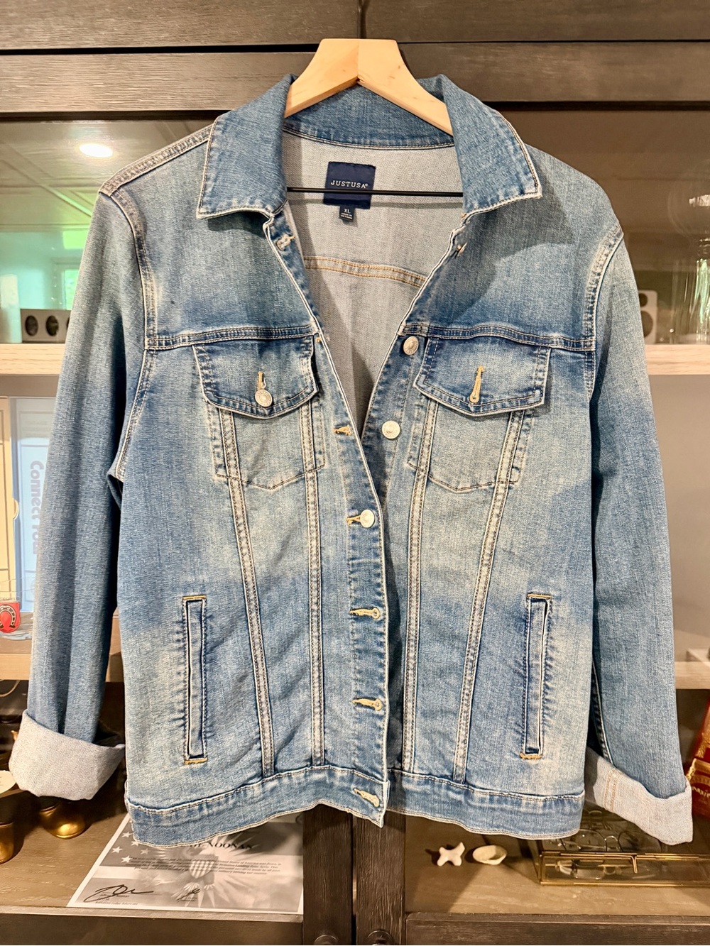 Just USA Sadie Women's Light Blue Washed Denim Jacket